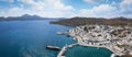 Panoramic aerial view of Adamas town, Milos island Royalty Free Stock Photo