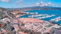 Panoramic aerial view of Airlie Beach skyline at dusk, Queensland Royalty Free Stock Photo