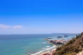 Panoramic aerial view at Alicante coasline and port, Spain