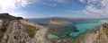 Panoramic aerial view of Asinara Island with the old Pelosa Tower  surrounded by turquoise seawater Royalty Free Stock Photo