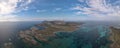 Panoramic aerial view of Asinara Island surrounded by turquoise seawater Royalty Free Stock Photo