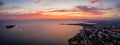 Panoramic aerial view of the Athens Riviera coast, Greece Royalty Free Stock Photo