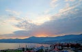 Aerial View of Batumi Port with the Morning Beams, Batumi City, Adjara Region of Georgia Royalty Free Stock Photo