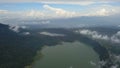 Panoramic aerial view of beautiful twin lakes in an ancient volcanic caldera. Lakes Buyan and Tamblingan, Bali Royalty Free Stock Photo