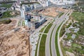 Panoramic aerial view of a big construction site Royalty Free Stock Photo