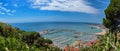 Panoramic aerial view of Blanes in Costa Brava in a beautiful summer day, Spain. Royalty Free Stock Photo