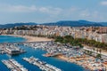 Panoramic aerial view of Blanes in Costa Brava in a beautiful summer day, Spain Royalty Free Stock Photo