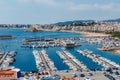 Panoramic aerial view of Blanes in Costa Brava in a beautiful summer day, Spain Royalty Free Stock Photo