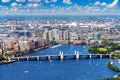 Panoramic aerial view of Boston, USA