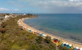 Panoramic aerial view of Brighton Beach colorful huts, Victoria, Australia Royalty Free Stock Photo