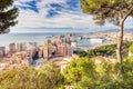 Panoramic Aerial View of Bull Ring in Malaga during a Sunny Day Royalty Free Stock Photo