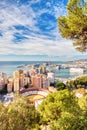 Panoramic Aerial View of Bull Ring in Malaga during a Sunny Day Royalty Free Stock Photo