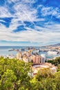 Panoramic Aerial View of Bull Ring in Malaga during a Sunny Day Royalty Free Stock Photo