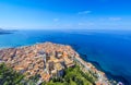 Panoramic aerial view of Cefalu old town, Sicily, Italy Royalty Free Stock Photo