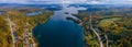 Center Harbor aerial view in fall, New Hampshire, USA