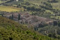 Panoramic aerial view of the Certosa di Calci, Pisa, Italy and its surroundings Royalty Free Stock Photo