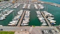 Panoramic aerial view of Chiavari port. Liguria, Italy