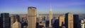 Panoramic aerial view of Chrysler Building and Met Life Building, Manhattan, NY skyline