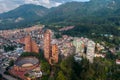 Aerial view of Bogota neighborhood .Colombia. Royalty Free Stock Photo