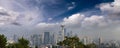 Panoramic aerial view of city buildings, Seattle, WA - USA Royalty Free Stock Photo