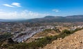 Aerial view of Chefchaouen, Morocco from the Rif Mountains