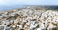 Panoramic view above the city on the island and the sea Royalty Free Stock Photo