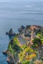 Panoramic aerial view of city Taormina Royalty Free Stock Photo