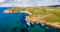 Panoramic aerial view of the coast of northern Spain. Cantabria, Royalty Free Stock Photo