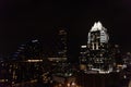 Panoramic view of downtown Austin, Texas, at night