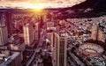 Panoramic aerial view of downtown Bogota Colombia A