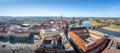 Panoramic aerial view with Dresden Castle, Cathedral, Neumarkt and Elbe River - Dresden, Saxony, Germany Royalty Free Stock Photo