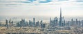 Panoramic aerial view of Dubai skyline, UAE