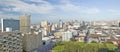 Panoramic aerial view of Durban, South Africa skyline