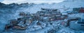 Panoramic aerial view of El Pas de la Casa, Andorra, after a snow storm