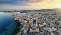 Panoramic aerial view of Ermoupoli city, Syros island