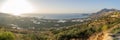 Panoramic aerial view of the Falasarna Beach on Crete, Greece Royalty Free Stock Photo