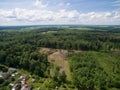 Panoramic aerial view of Lithuania forest Royalty Free Stock Photo