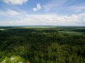 Panoramic aerial view of Lithuania forest Royalty Free Stock Photo