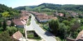 Aerial view of Valea Viilor Saxon village, Transylvania, Romania Royalty Free Stock Photo