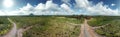 Panoramic aerial view of Glass House Mountains