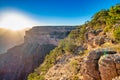 Panoramic aerial view of Grand Canyon National Park. South Rim on a clear sunny morning Royalty Free Stock Photo