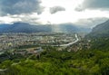 Panoramic aerial view of Grenoble city, France Royalty Free Stock Photo