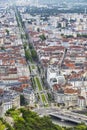 Panoramic aerial view of Grenoble city, France Royalty Free Stock Photo