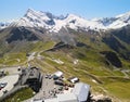 Panoramic aerial view of Grossglockner from Edelweiss Spitze, Au