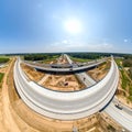 Panoramic Aerial View of Highway Interchange Construction Royalty Free Stock Photo