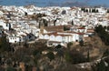 View of the historic part of the city of Ronda with snow-white houses in the AndalusÃ­a region of southern Spain