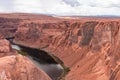 Panoramic aerial view of Horseshoe bend on the Colorado river near Page in summer, Arizona, USA United States of America. Royalty Free Stock Photo