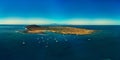 Panoramic aerial view of Isla de Lobos island Fuerteventura Royalty Free Stock Photo