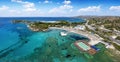 Panoramic aerial view of the Lagonisi peninsula in Attica Royalty Free Stock Photo