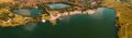 Panoramic aerial view of Lake Peskara in Zrenjanin, Serbia Royalty Free Stock Photo